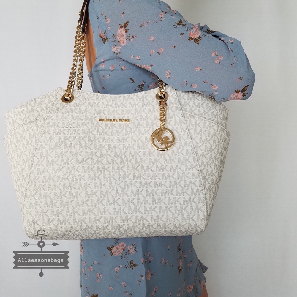 Michael Kors Jet set Large chain tote vanilla gold - Picture 1 of 8
